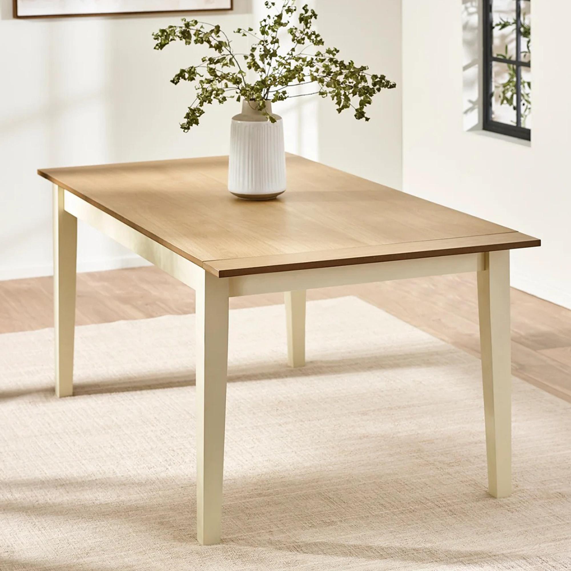 Larissa Extending Dining Table - 173cm-251cm - 8-10 Seater - Natural and Ivory - Oak Veneer