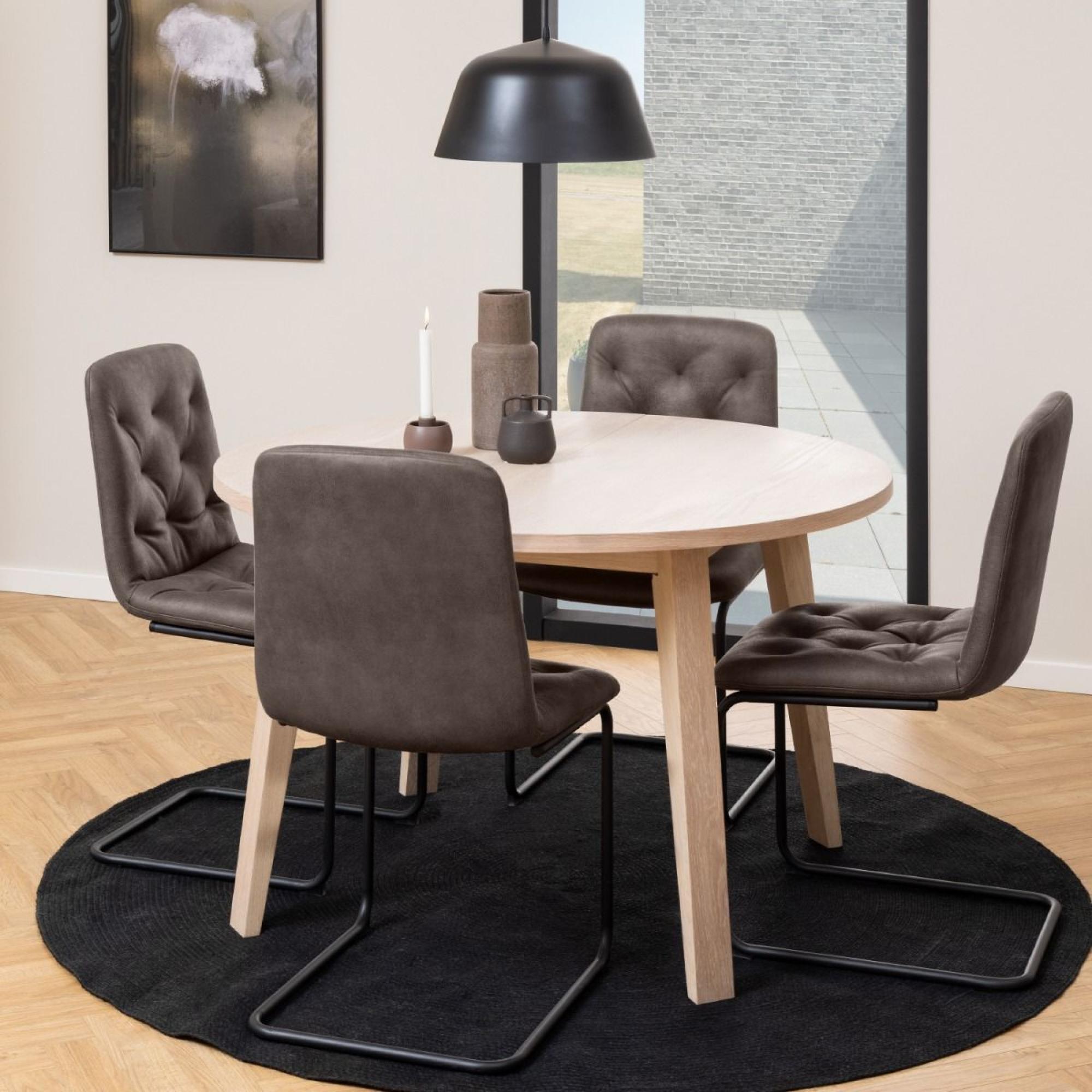 A-Line White Oak 4 Seater Round Dining Table