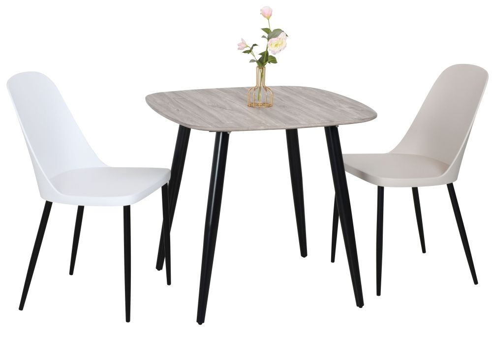 Aspen Square Dining Table - 4 Seater - 80cm- Grey Oak