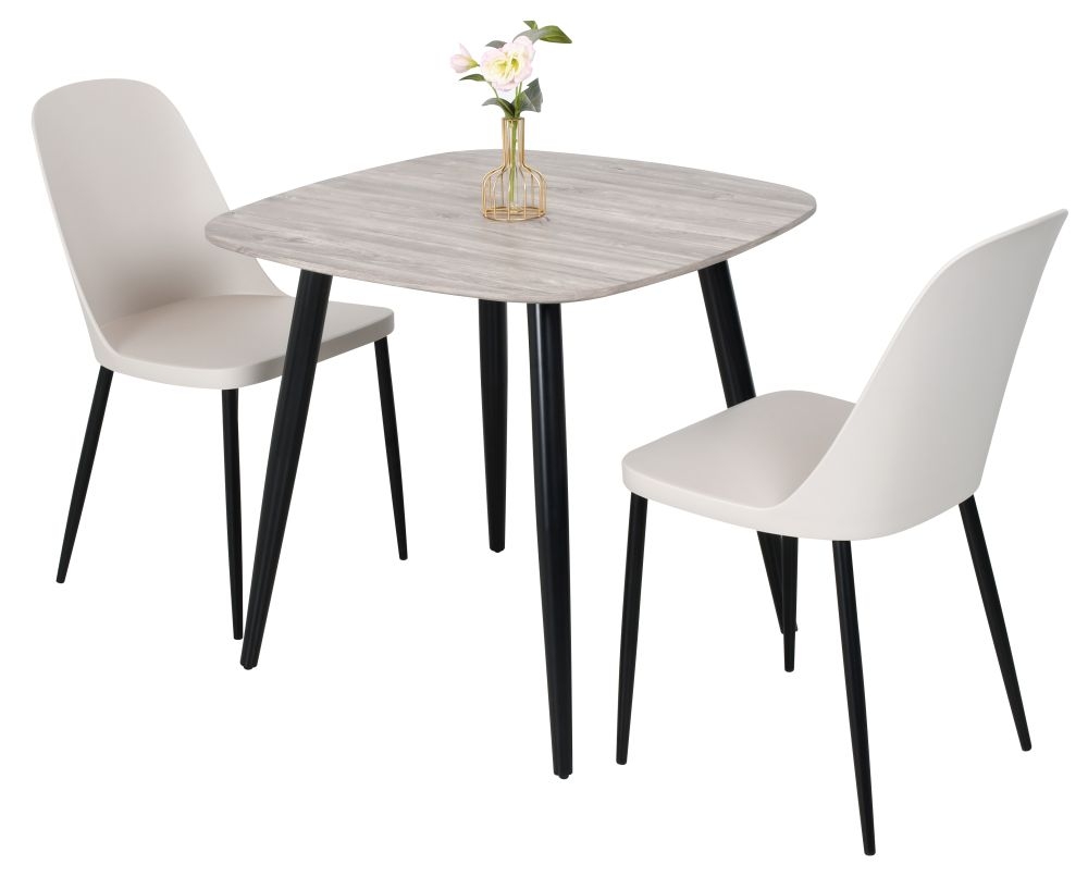 Aspen Square Dining Table - 4 Seater - 80cm- Grey Oak