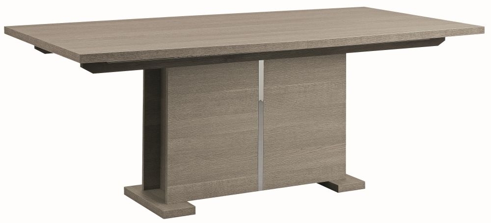 Tivoli Extending Pedestal Dining Table - 8-10 Seater - 196cm-250cm - Grey Wood