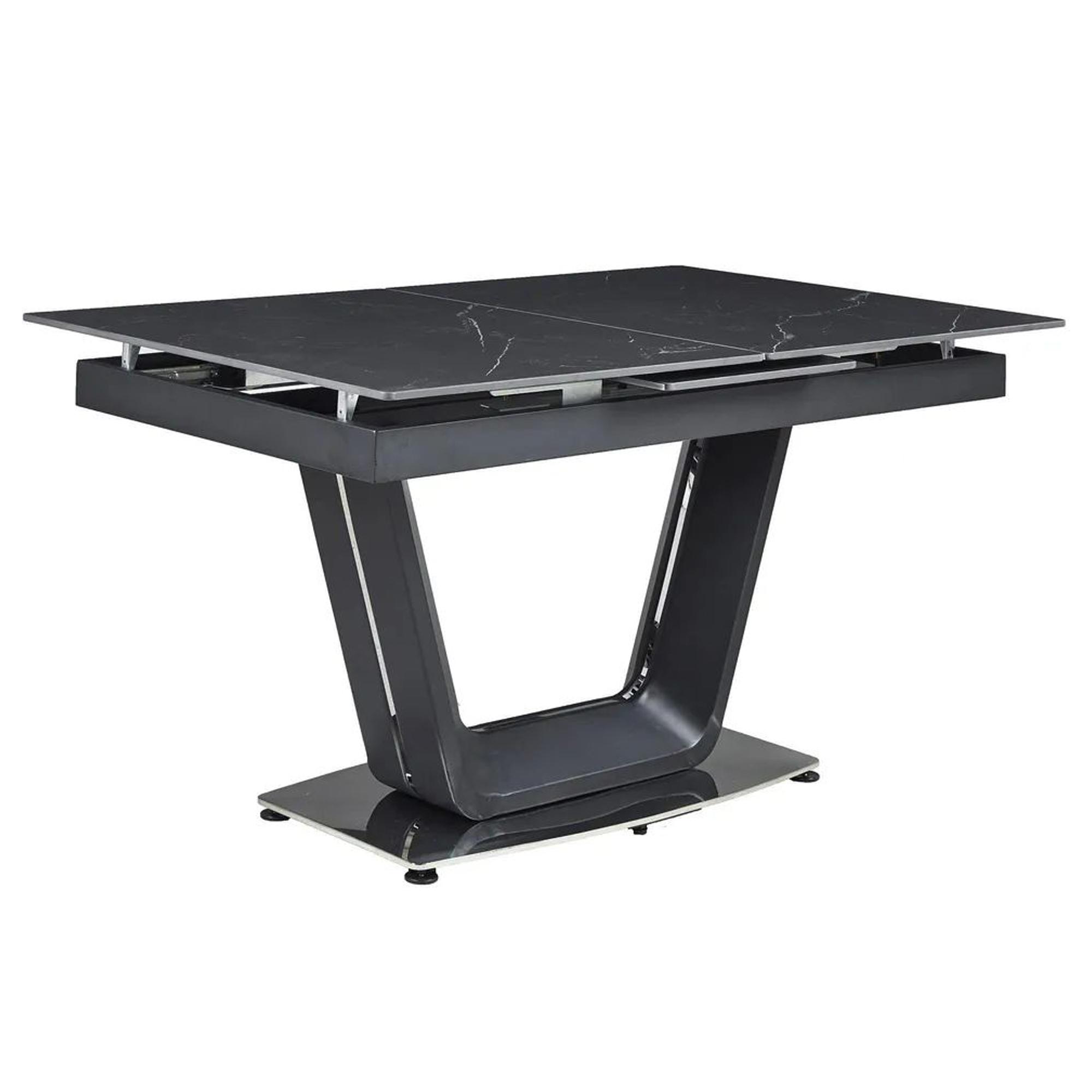 Alpha Extending Dining Table - 4-6 Seater - 140cm-180cm - Black Ceramic