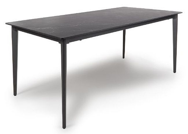Amalfi Dining Table - Black Marble Effect - 6 Seater - 140cm