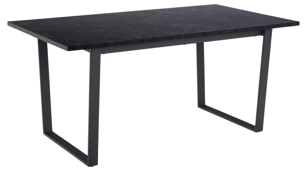 Amble Black Marble Effect 6 Seater Dining Table