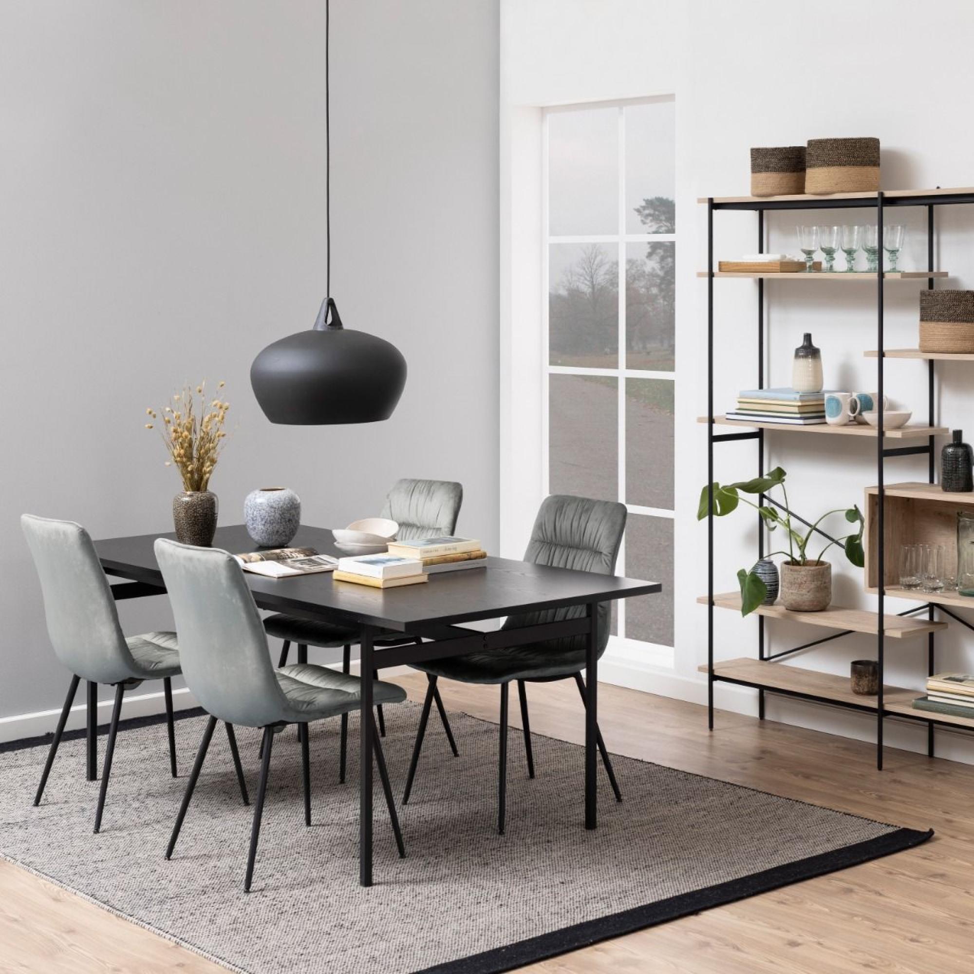 Angus Black Ash 8 Seater Dining Table