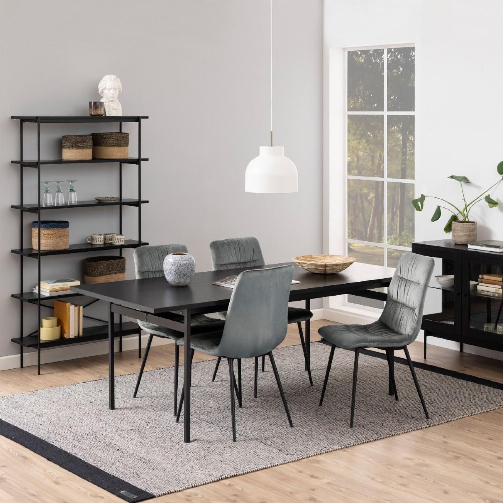 Angus Black Ash 8 Seater Dining Table