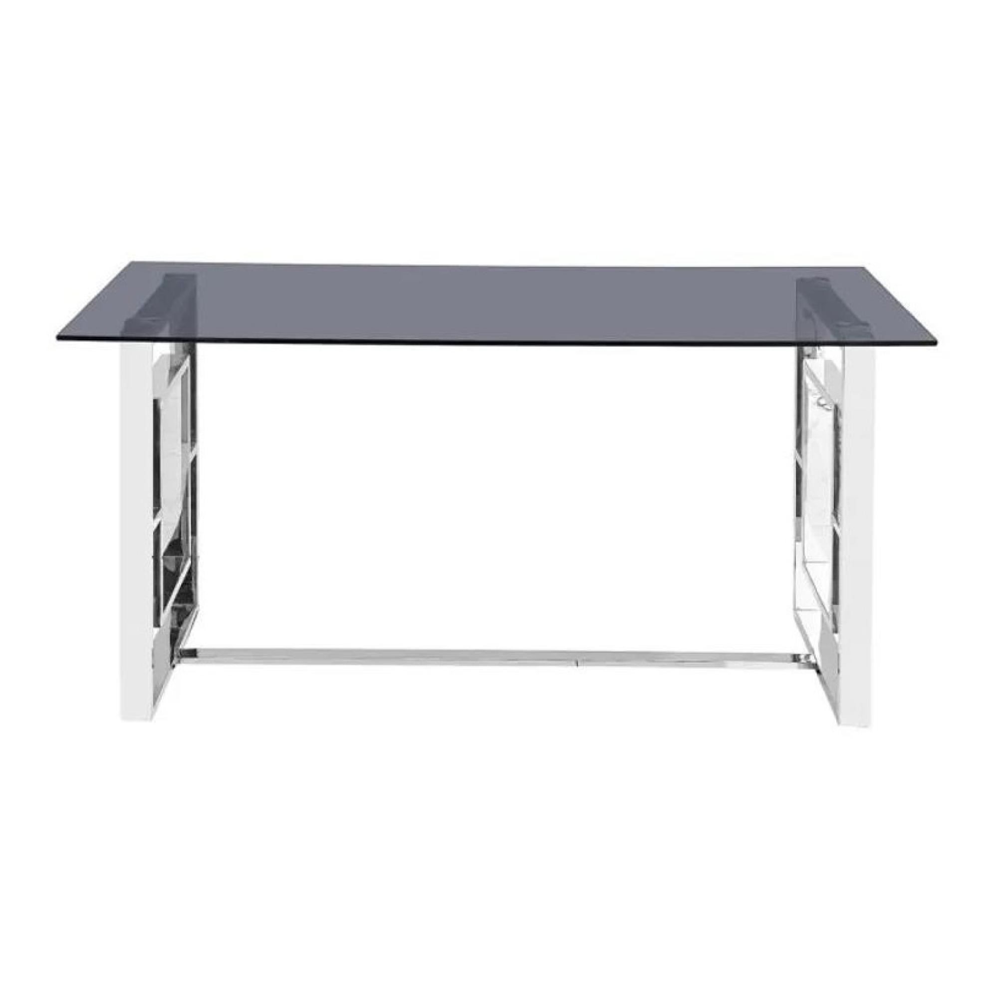 Apex Dining Table - 6 Seater - 160cm - Smoked Glass and Chrome