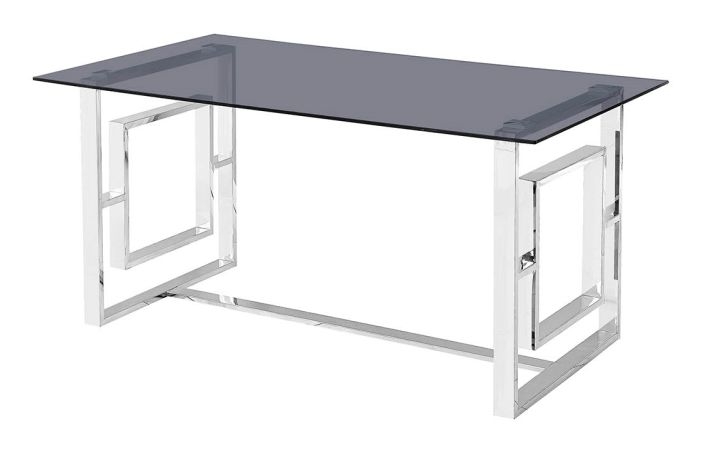 Apex Dining Table - 6 Seater - 160cm - Smoked Glass and Chrome