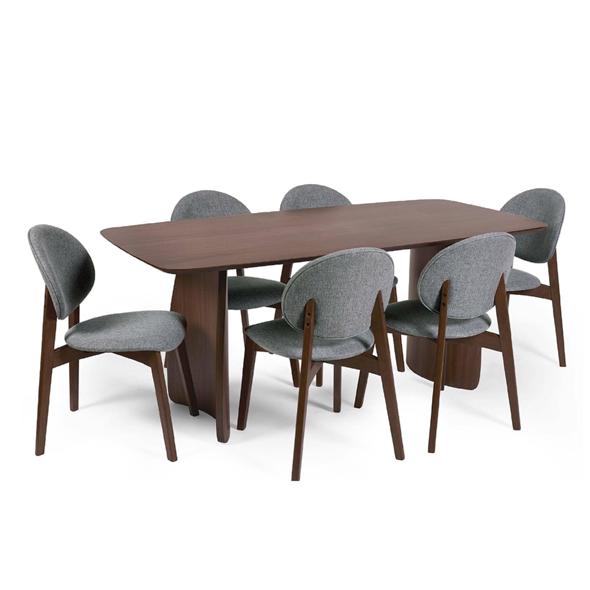 Artemis Dining Table - 6 Seater - 180cm - Curved Leg - Walnut