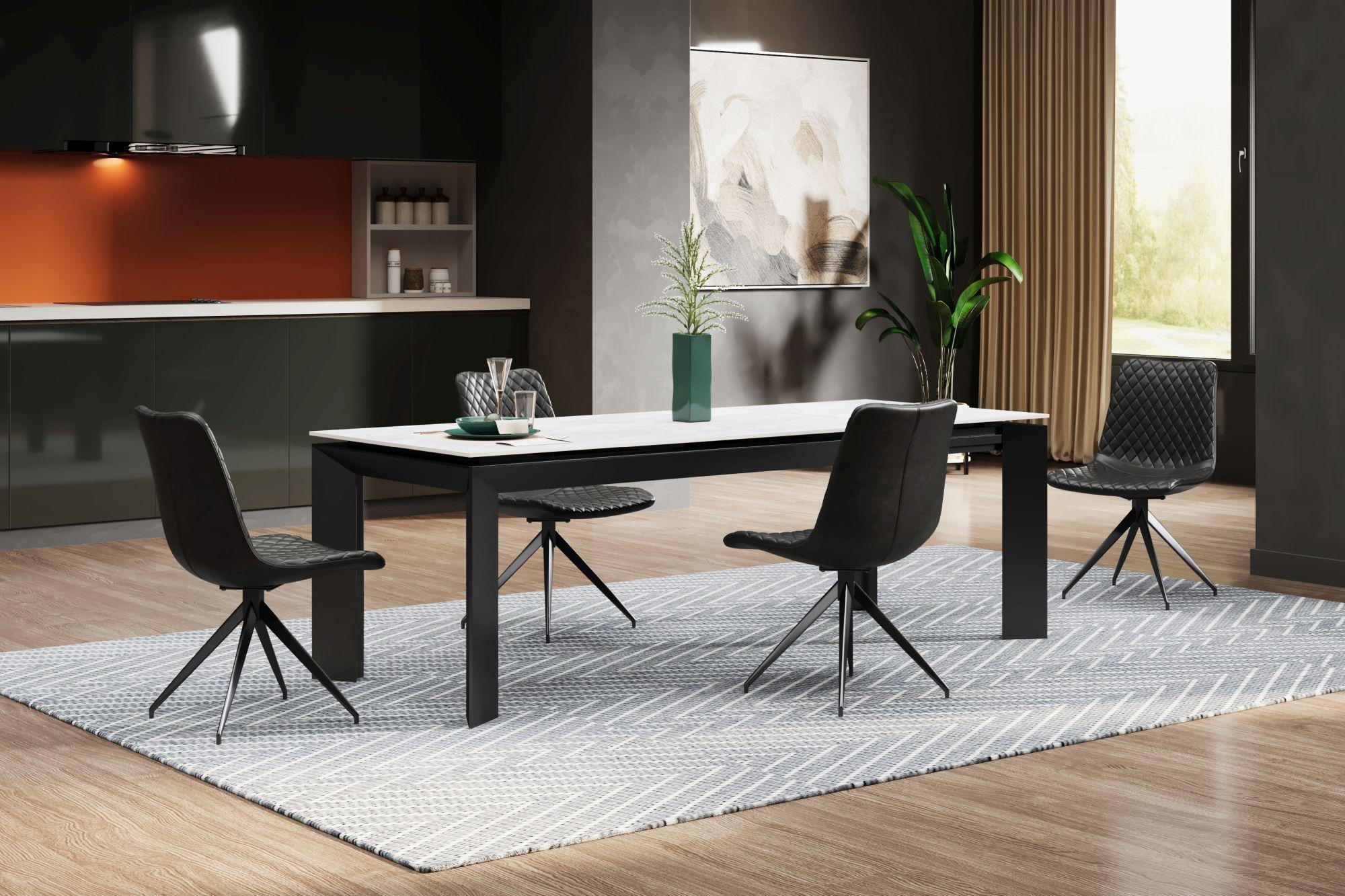 Austyn Argento Grey Ceramic 6-8 Seater Extending Dining Table - 160cm-220cm
