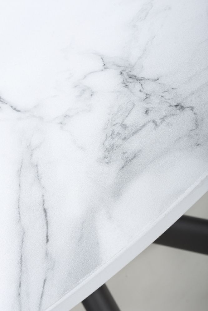 Avesta Dining Table - 4 Seater - 100cm - Round - White Marble Effect