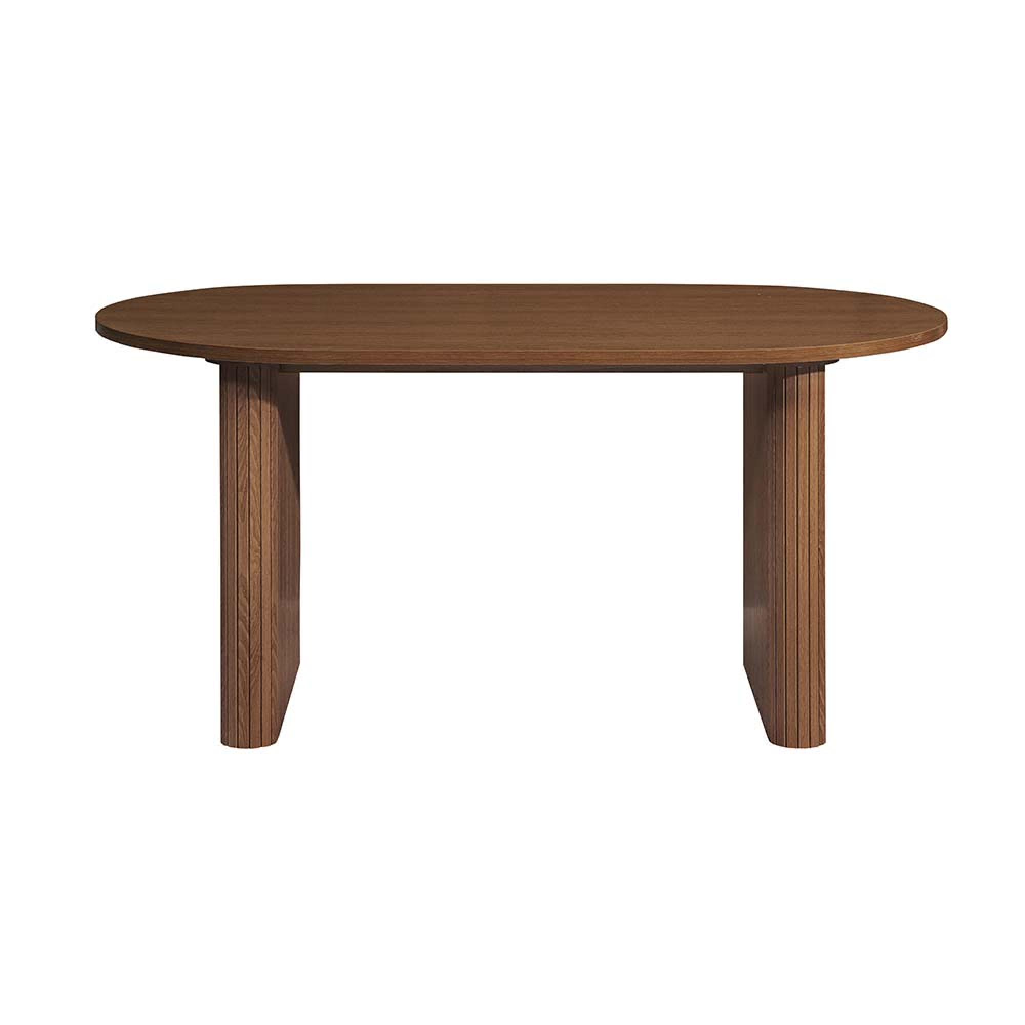 Axel Oval Dining Table - 6 Seater - 160cm - Walnut Fluted