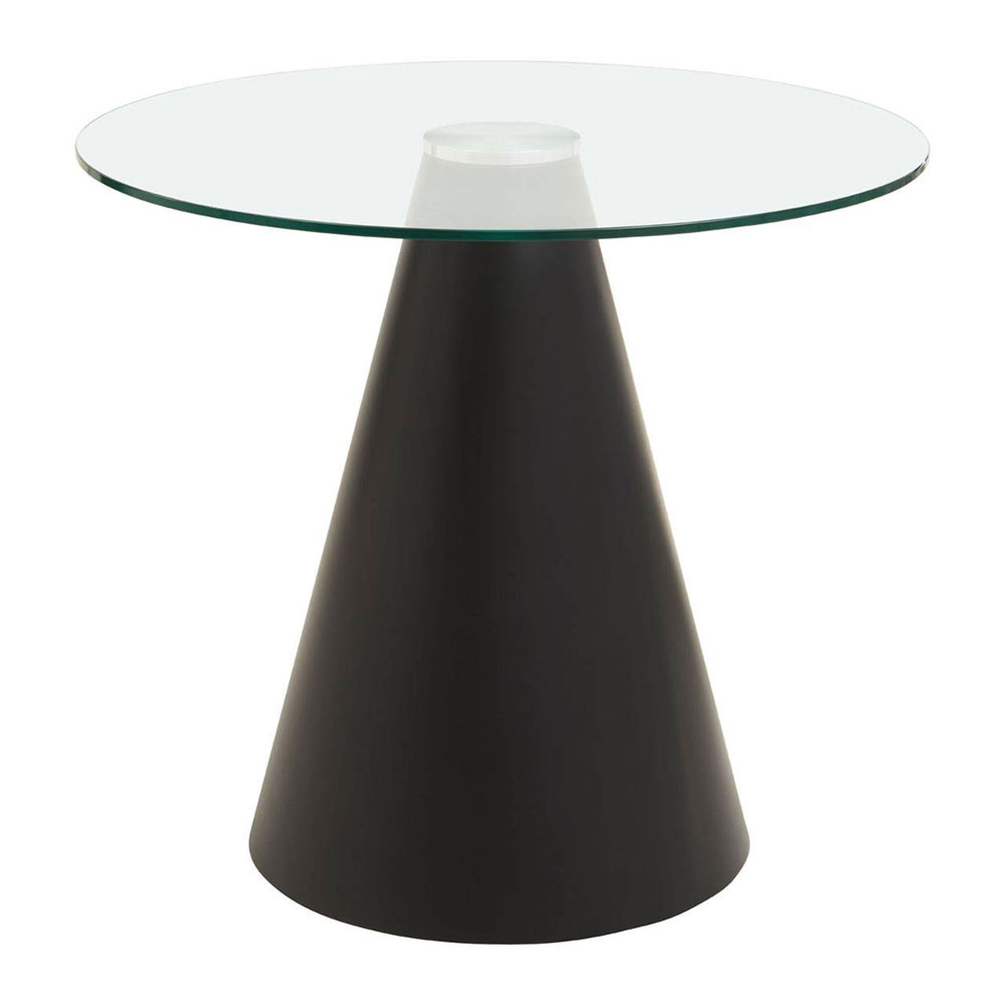 Azalea Dining Table - 2 Seater - 80cm - Round Pedestal - Clear Glass