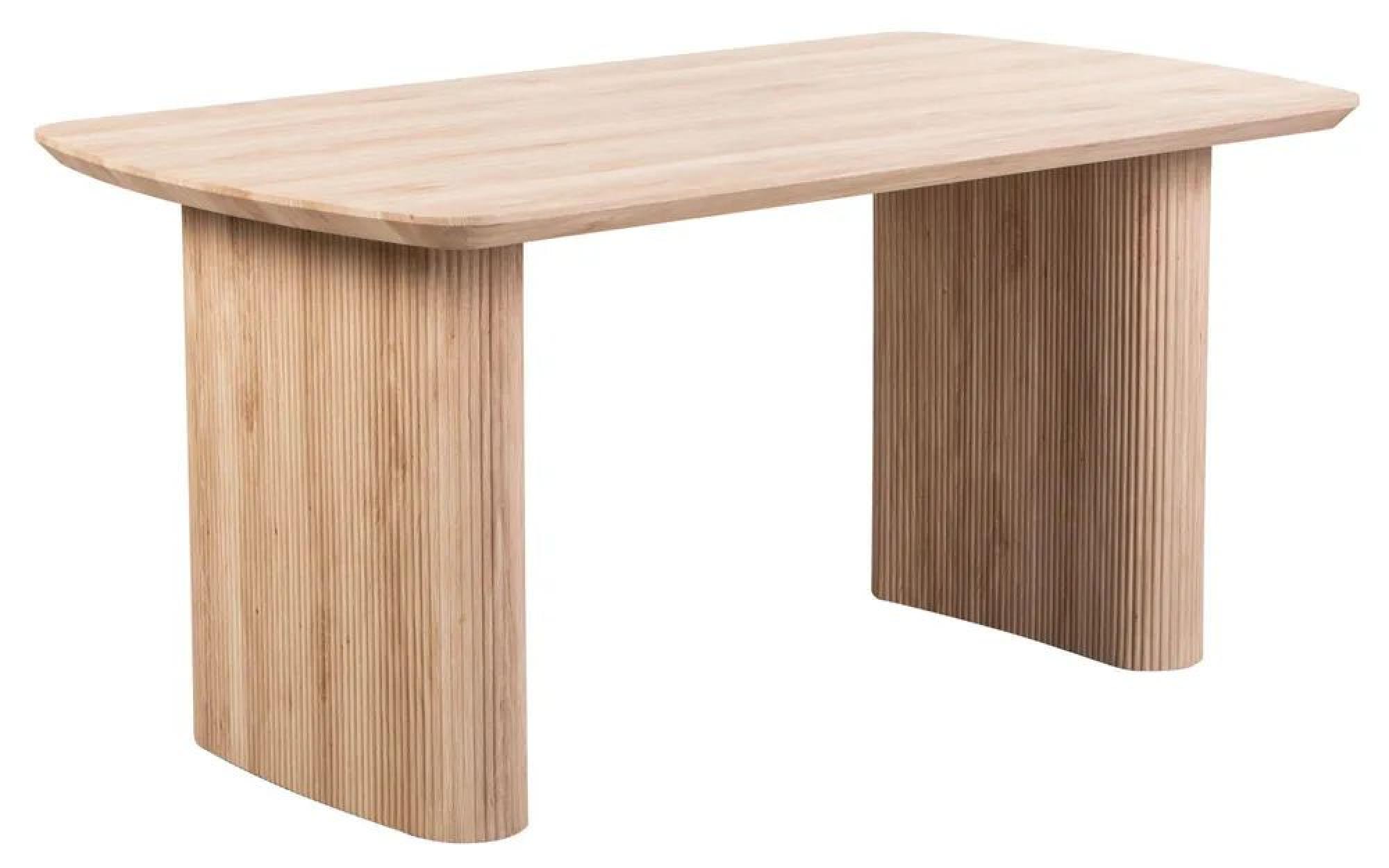 Bern Fluted Dining Table - 6 Seater - 160cm - Oak - Pedestal Base