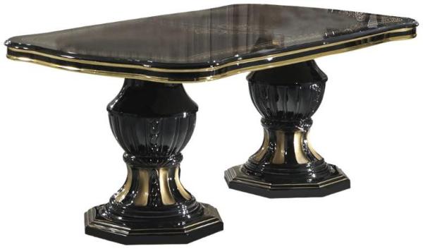 Betty Black Italian 6-8 Seater Extending Pedestal Dining Table