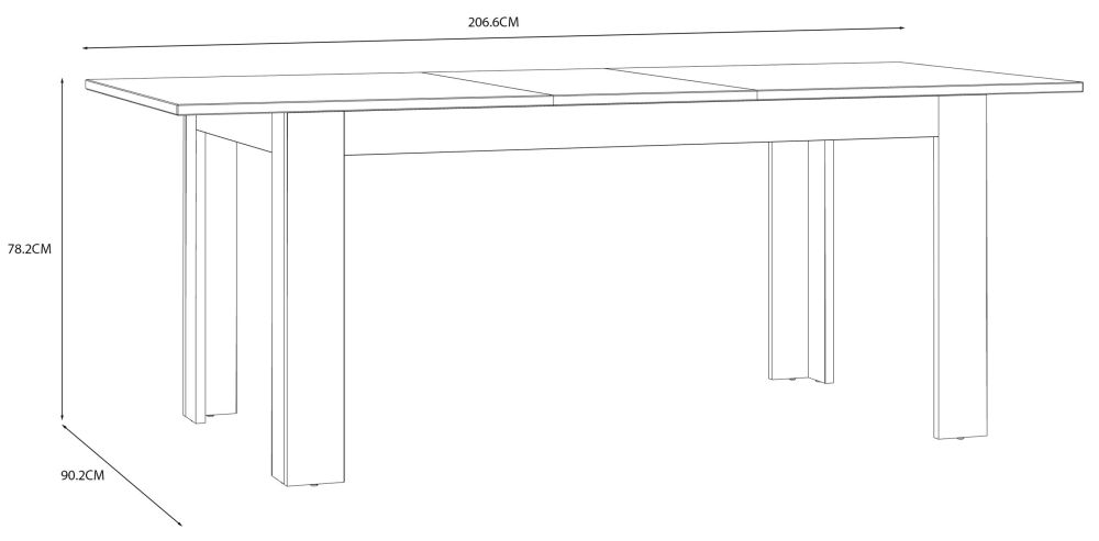 Bohol White 6-8 Seater Extending Dining Table