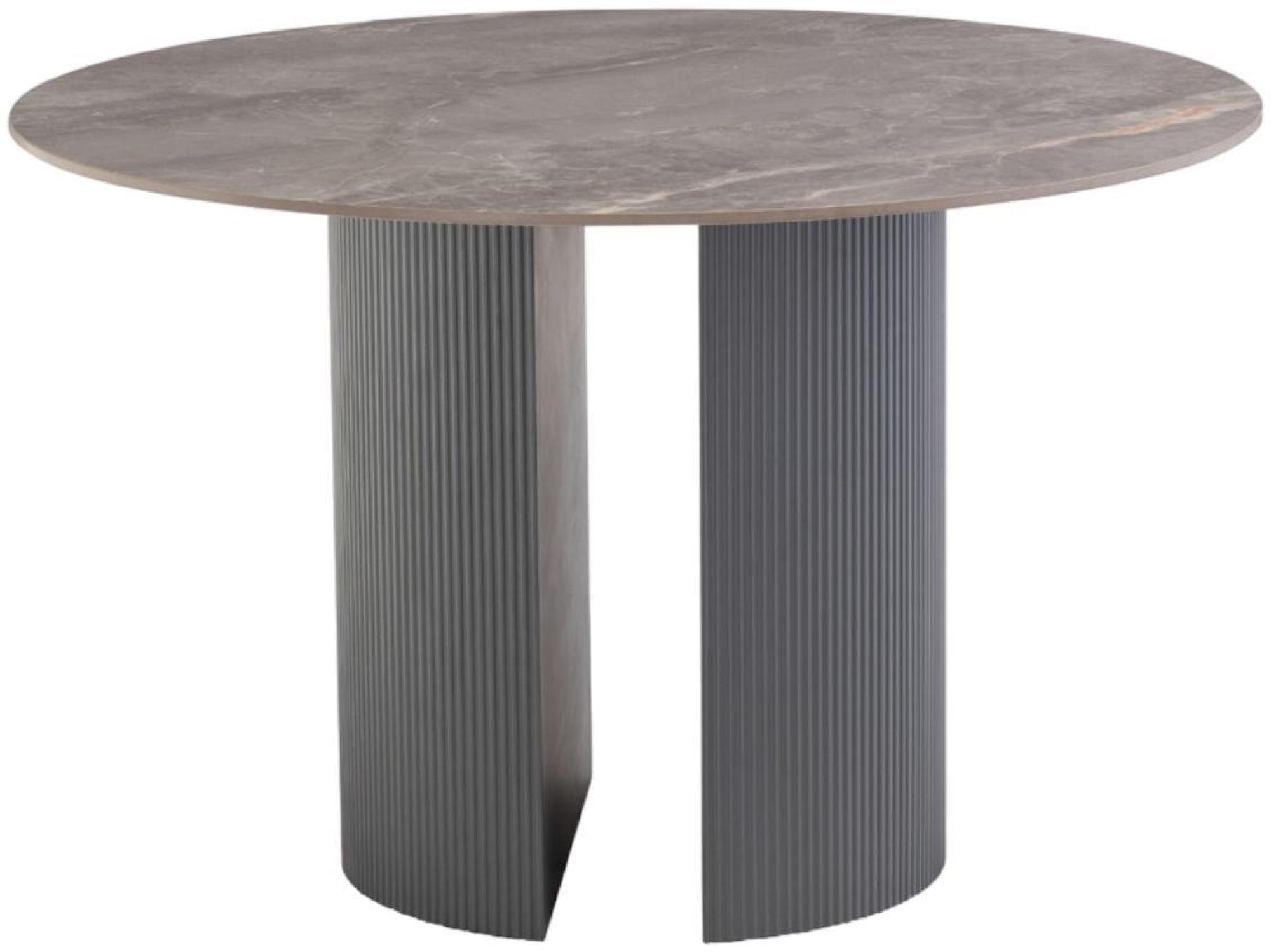 Bossini Dark Grey Sintered Stone 4 Seater Round Pedestal Dining Table - 120cm