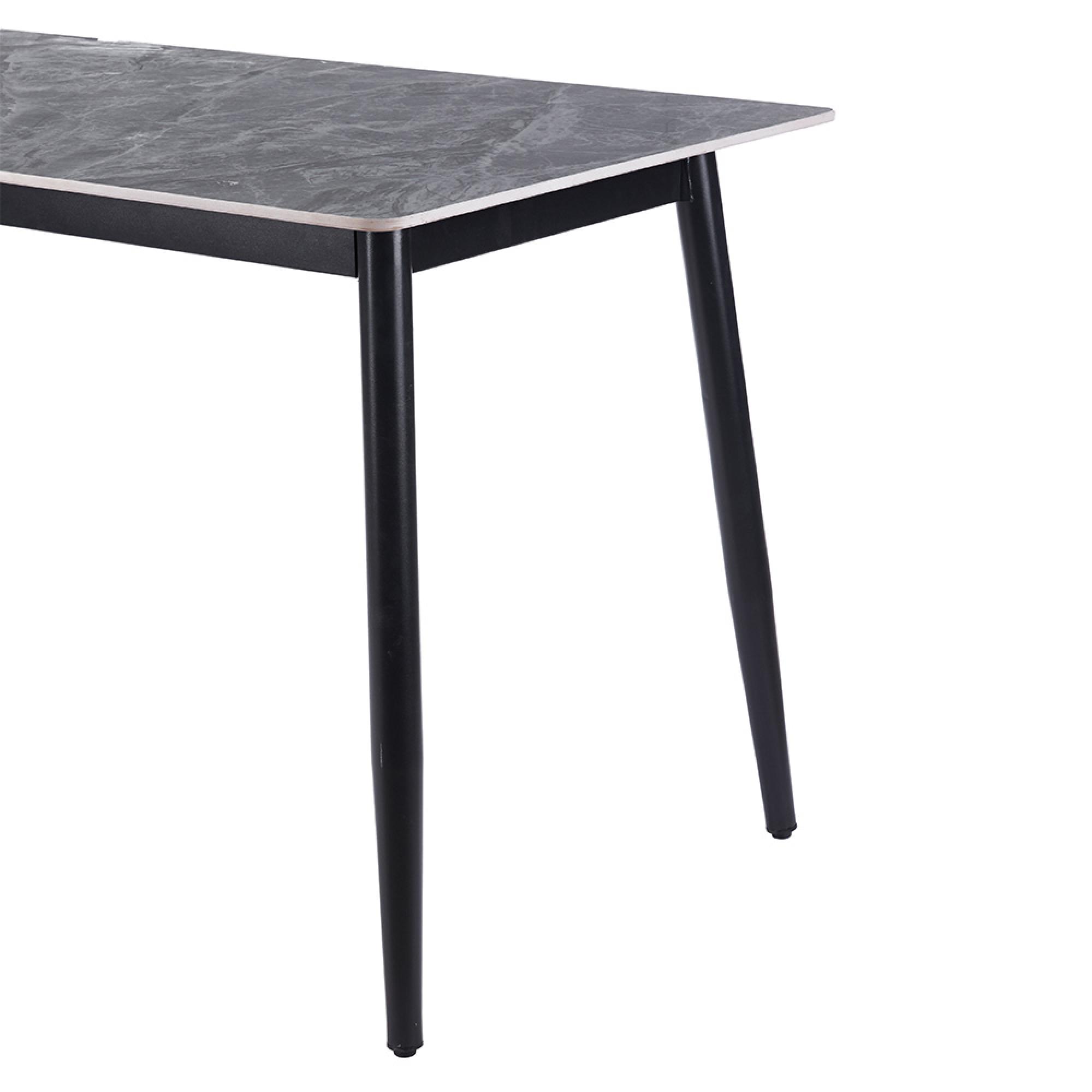 Breton Compact Dining Table - 4 Seater - 120cm - Grey Ceramic