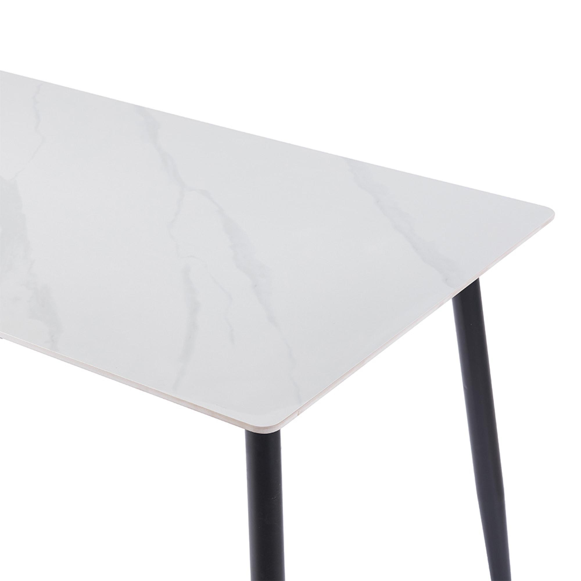 Breton Compact Dining Table - 4 Seater - 120cm - White Ceramic