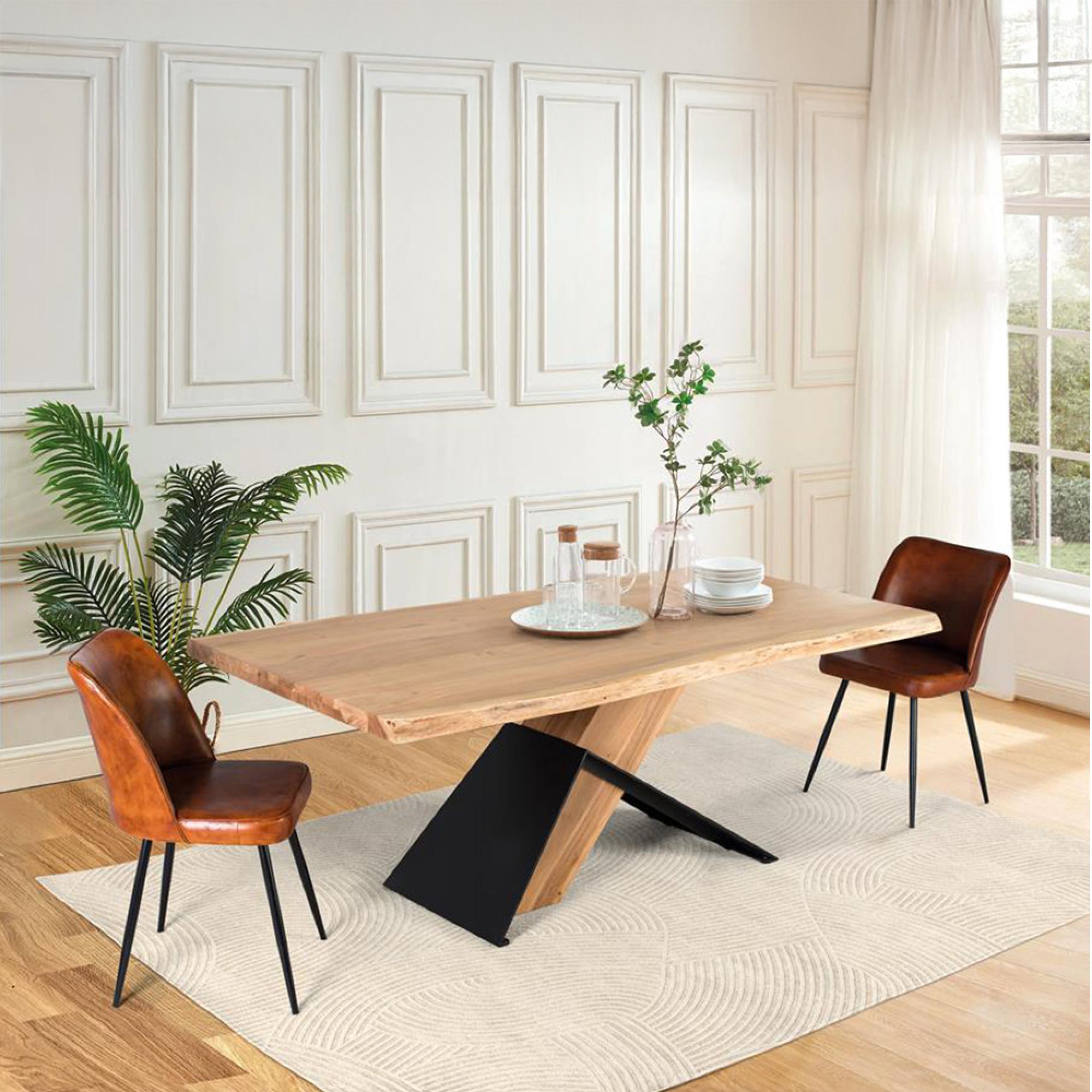 Brindisi Dining Table - Acacia Wood - 8 Seater - Pedestal - Sizes Available