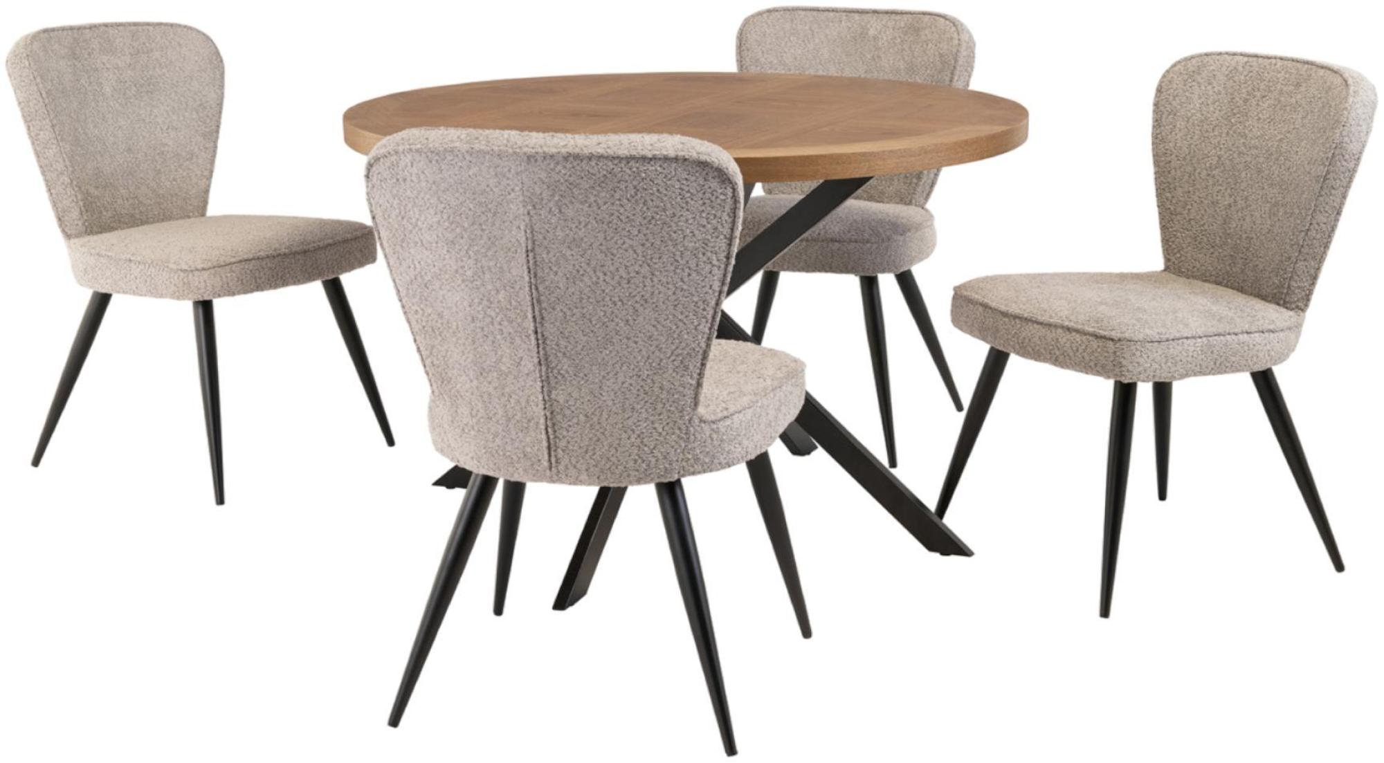 Carson Dining Table - 4 Seater - 120cm - Round - Spider Legs - Oak
