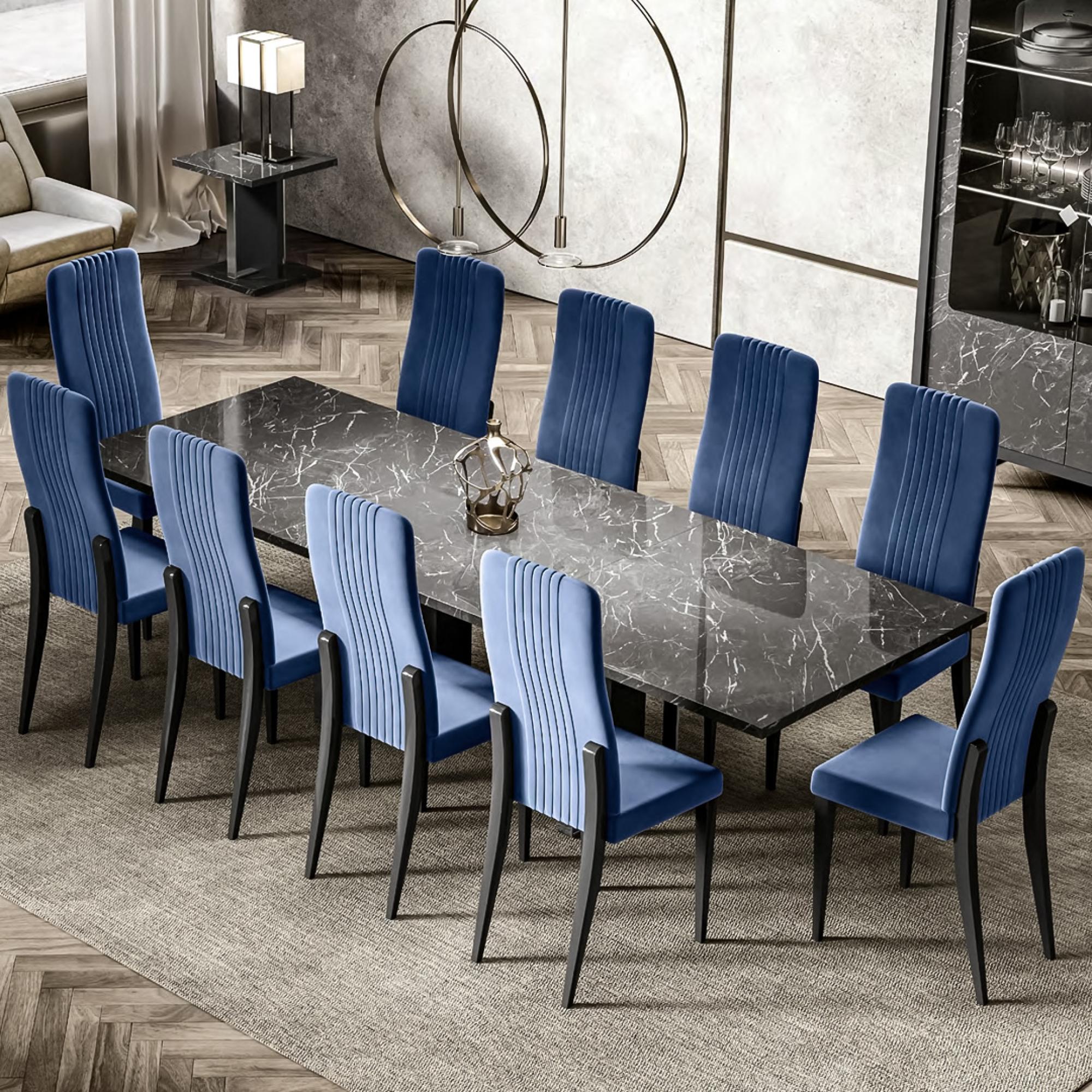 Carvelle Dark Grey 8-10 Seater Extending Dining Table