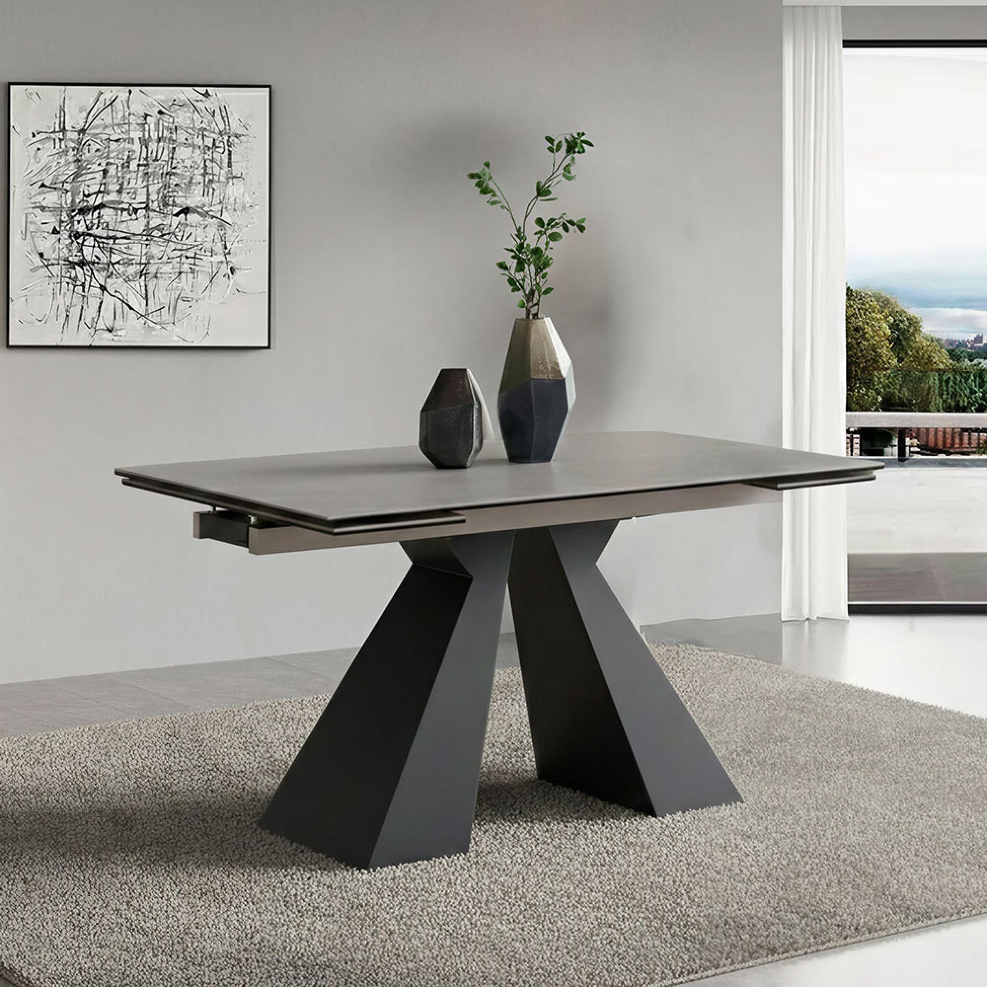 Cassino 6-8 Seater Grey Ceramic Extending Dining Table - 160cm-240cm
