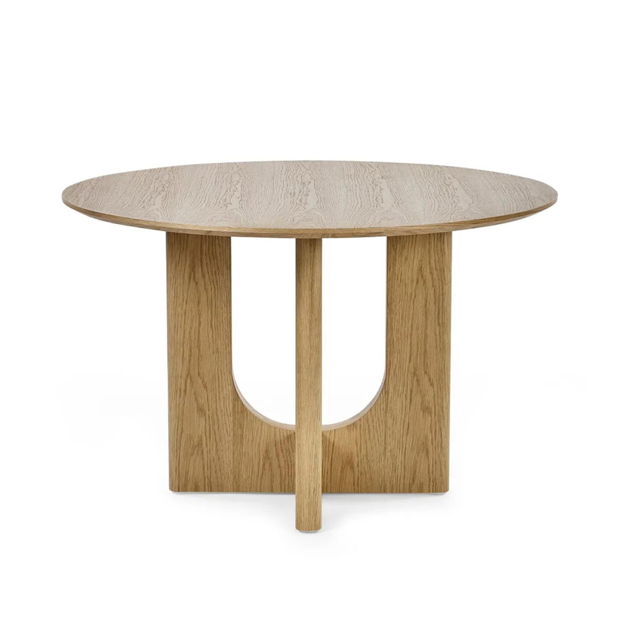 Cellini Dining Table - 4 Seater - 120cm - Round - Pedestal - Oak Effect