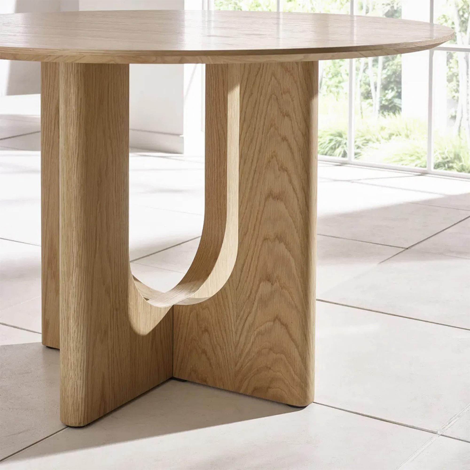 Cellini Dining Table - 4 Seater - 120cm - Round - Pedestal - Oak Effect