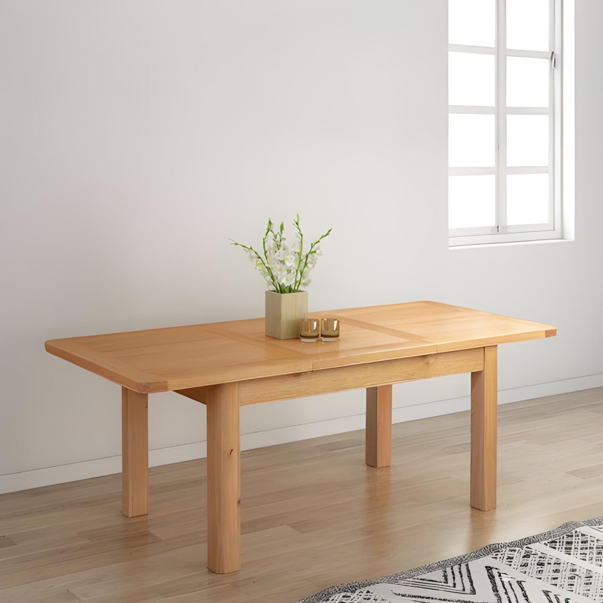 Clarion Dining Table - 6-8 Seater - 140cm-200cm - Butterfly Extending - Oak