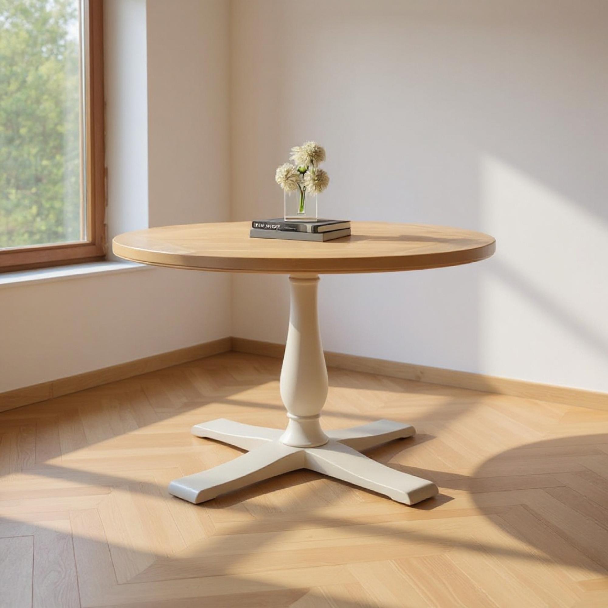 Clarion Dining Table - 4 Seater - 120cm - Round - Oak and Grey