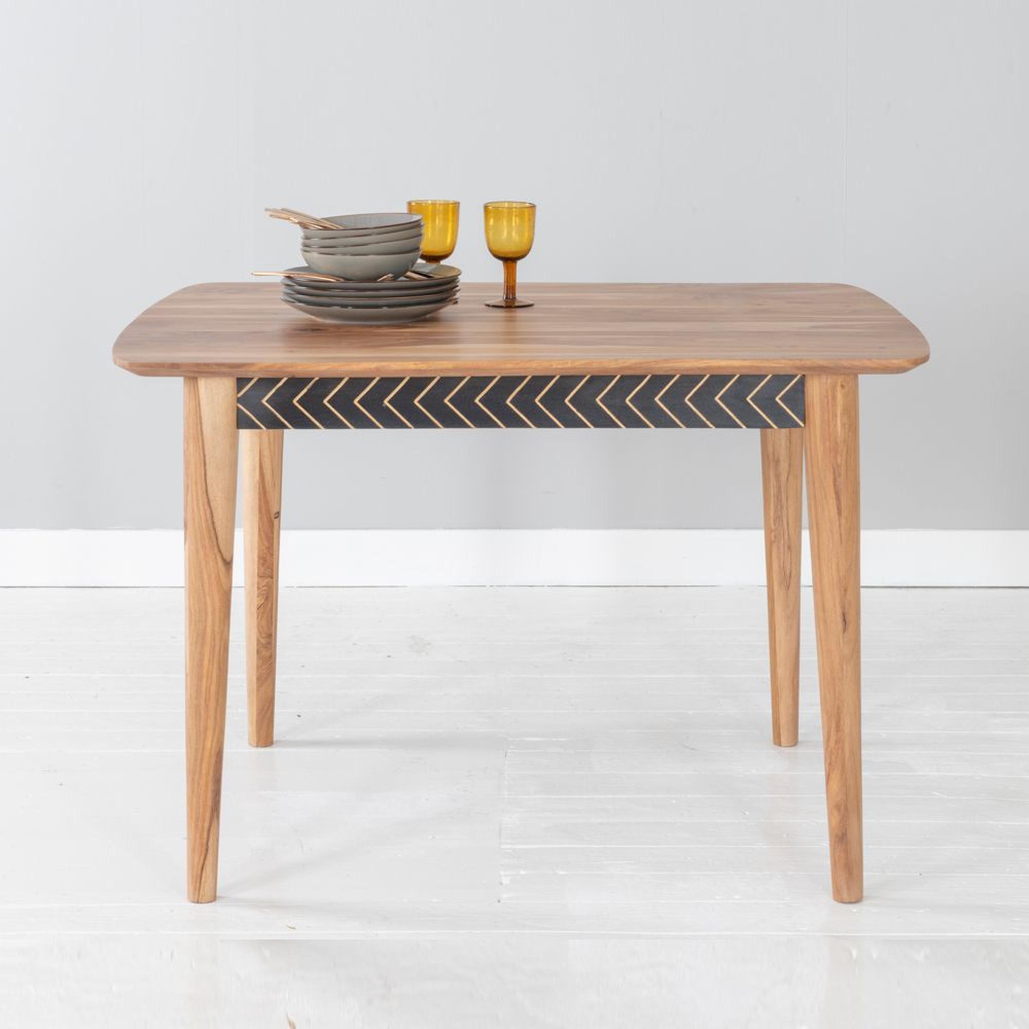 Clearance - Luxuria Sheesham Dining Table, Indian Wood, 120cm Seats 4 Diners Rectangular Top with 4 Legs - Brand New Item