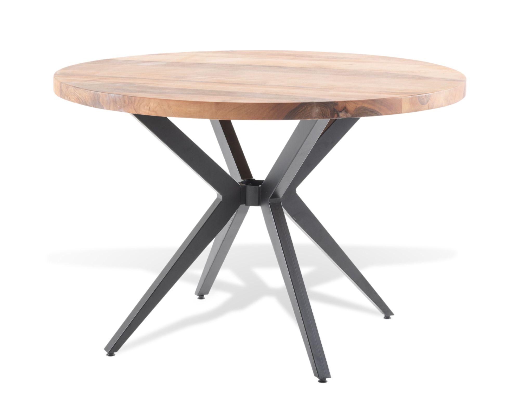 Clearance - Merino 120cm Industrial Acacia Wood Round Dining Table