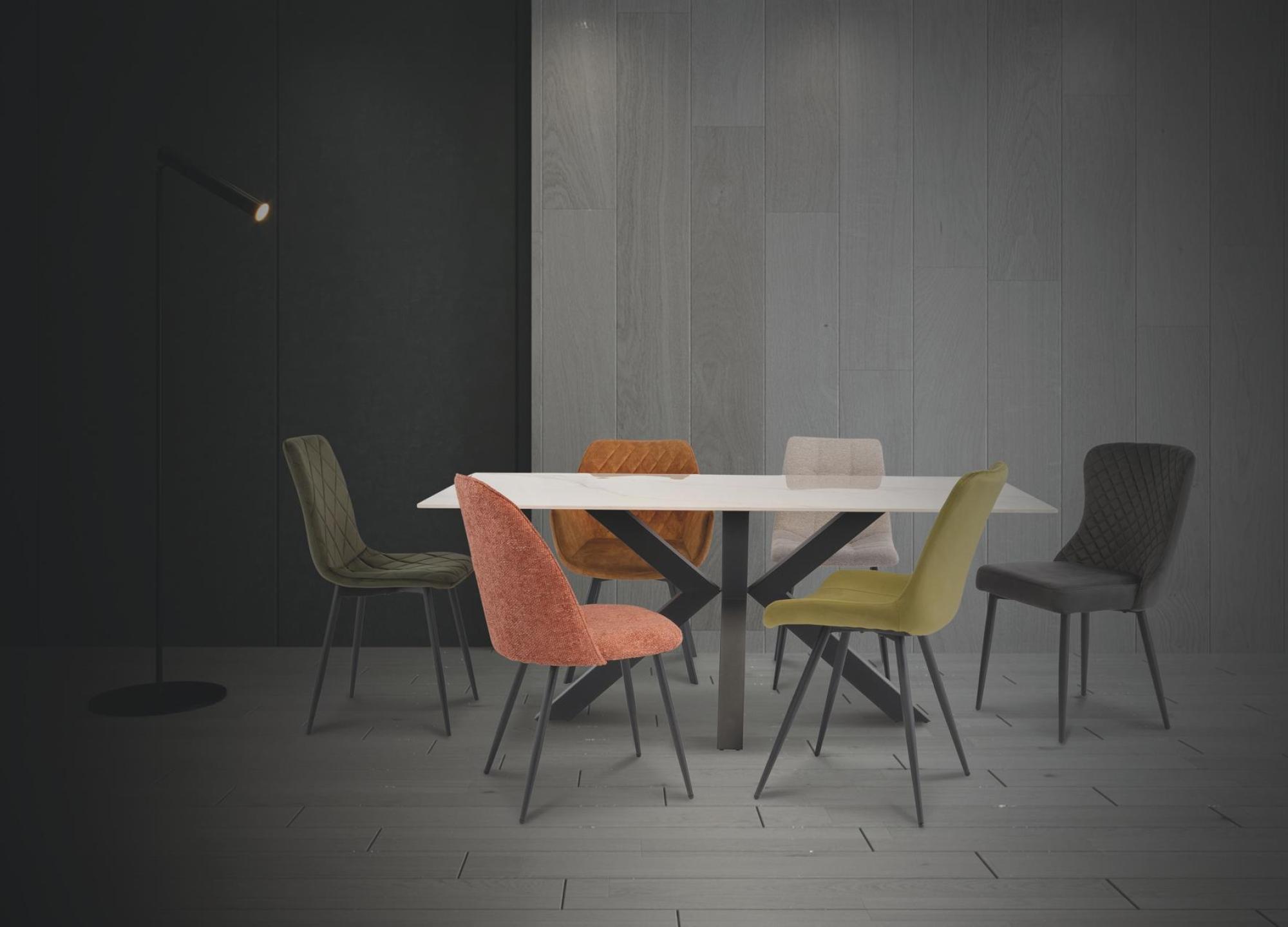 Cora Dining Table - 6 Seater - 180cm - Kass Gold Sintered Stone