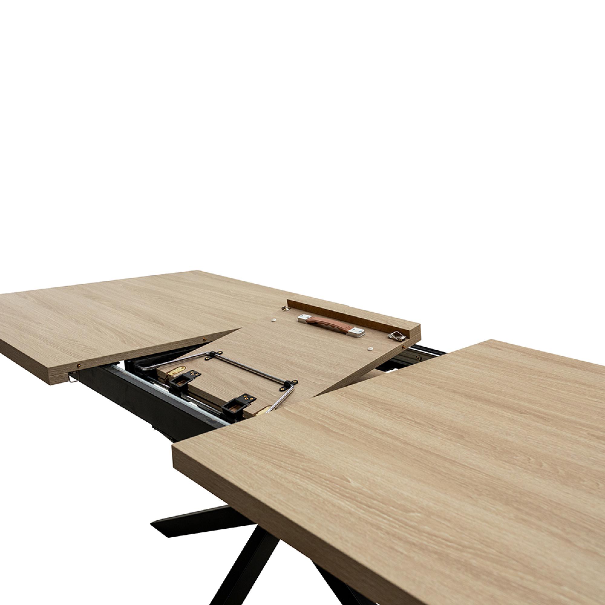 Dalton Extending Dining Table - 6-8 Seater - 160cm-200cm - Light Oak - Spider Legs