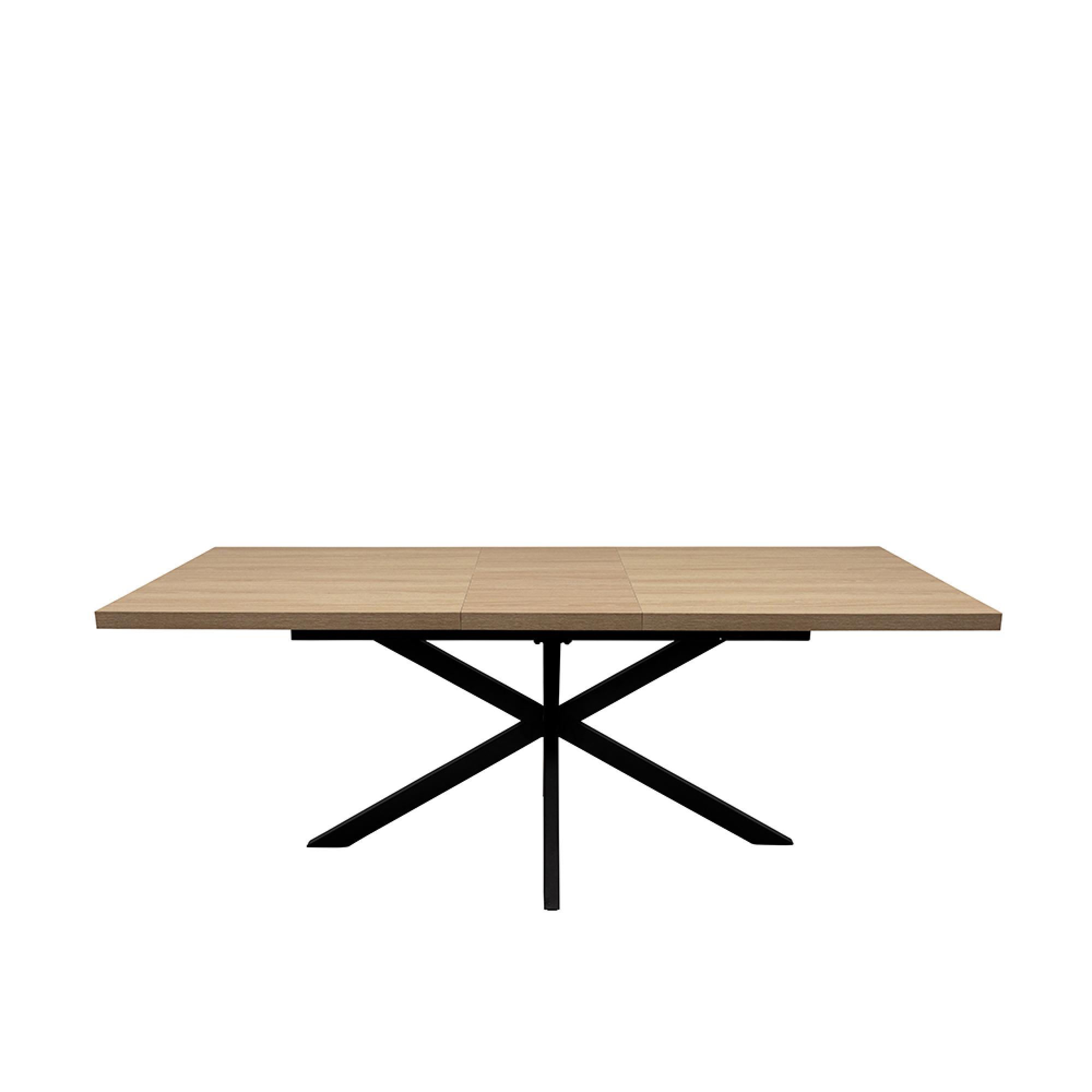 Dalton Light Oak 6-8 Seater Extending Dining Table with Spider Legs - 160cm-200cm