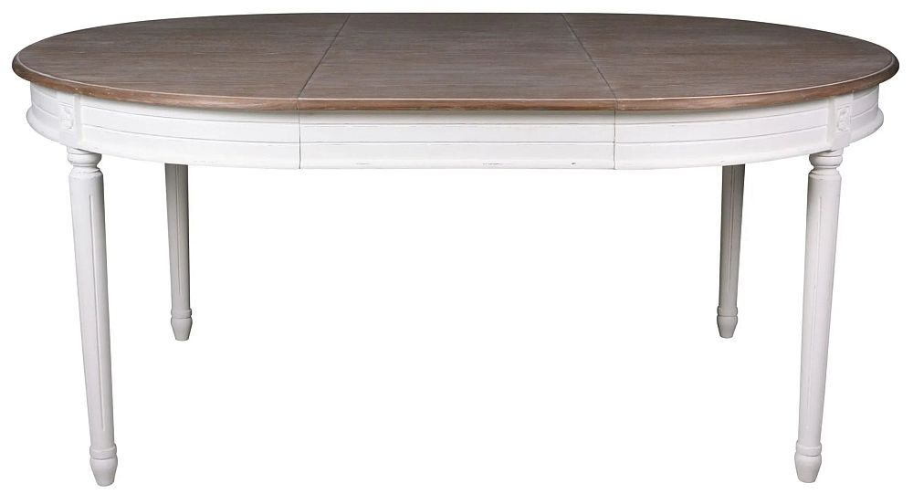 Delphine French Off-White Painted Round 4-6 Seater Extending Dining Table - 120cm-170cm