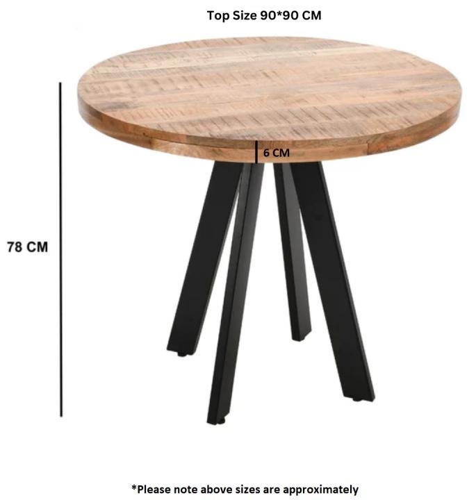 Dispur Solid Mango Wood 2 Seater Round Dining Table