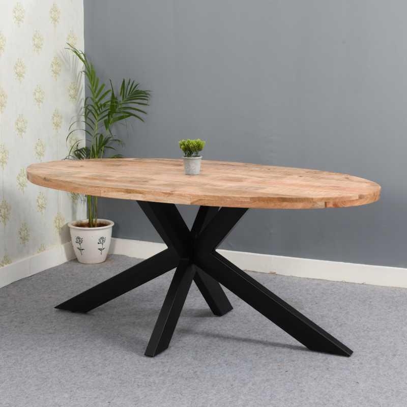 Dispur Solid Mango Wood 6 Seater Oval Dining Table