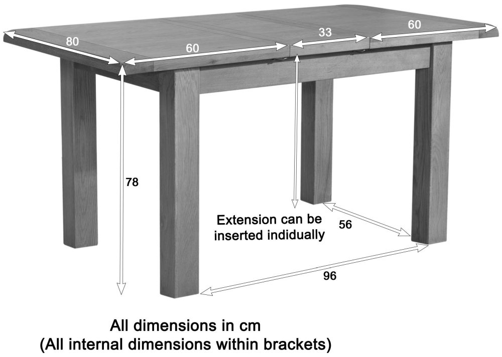 Dorset Dining Table - 4-6 Seater - 120cm-153cm - Extending - Oak