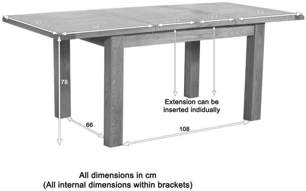 Dorset Dining Table - 6-8 Seater - 132cm-198cm - Extending - Oak