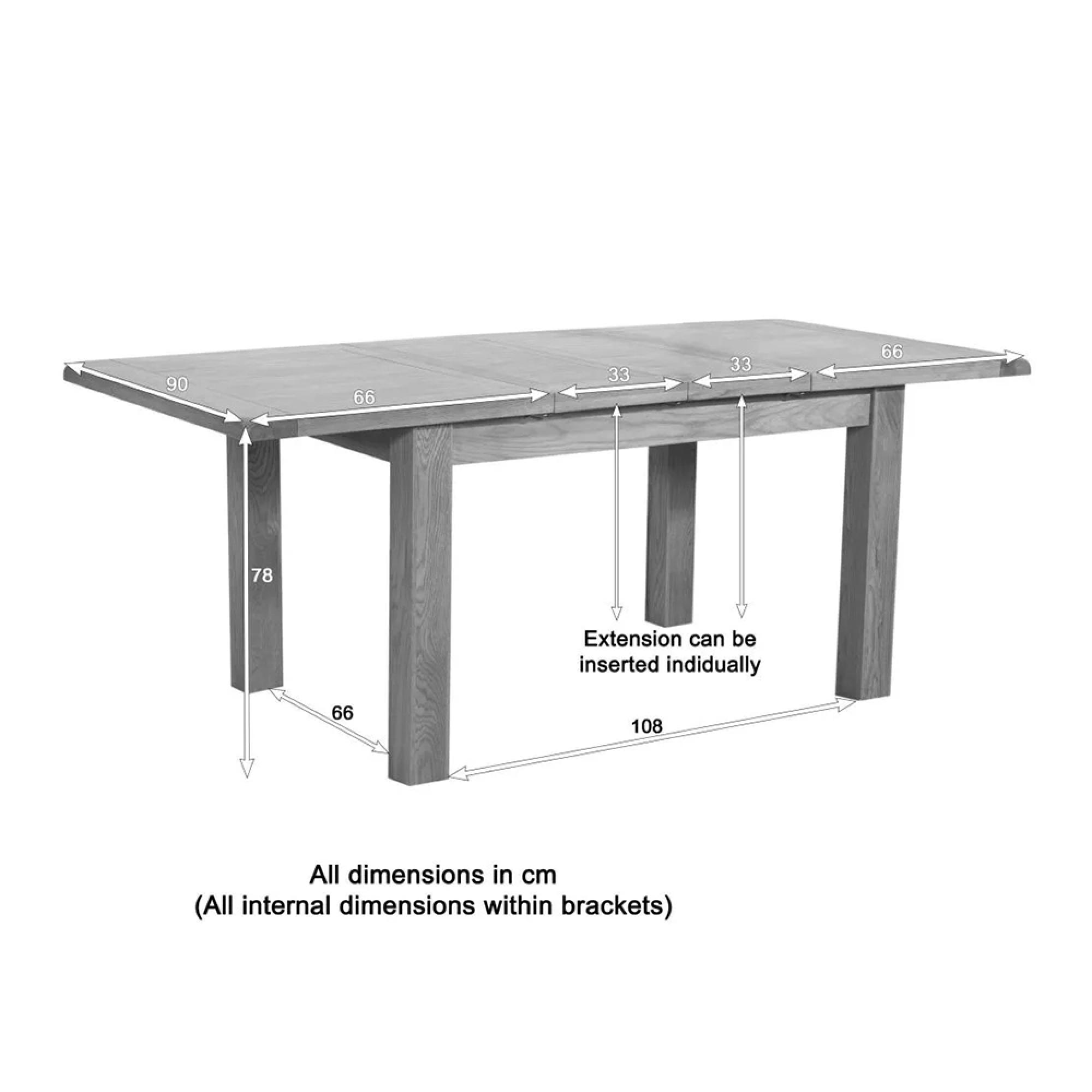 Dorset Dining Table - 6-8 Seater - 132cm-198cm - Extending - Oak