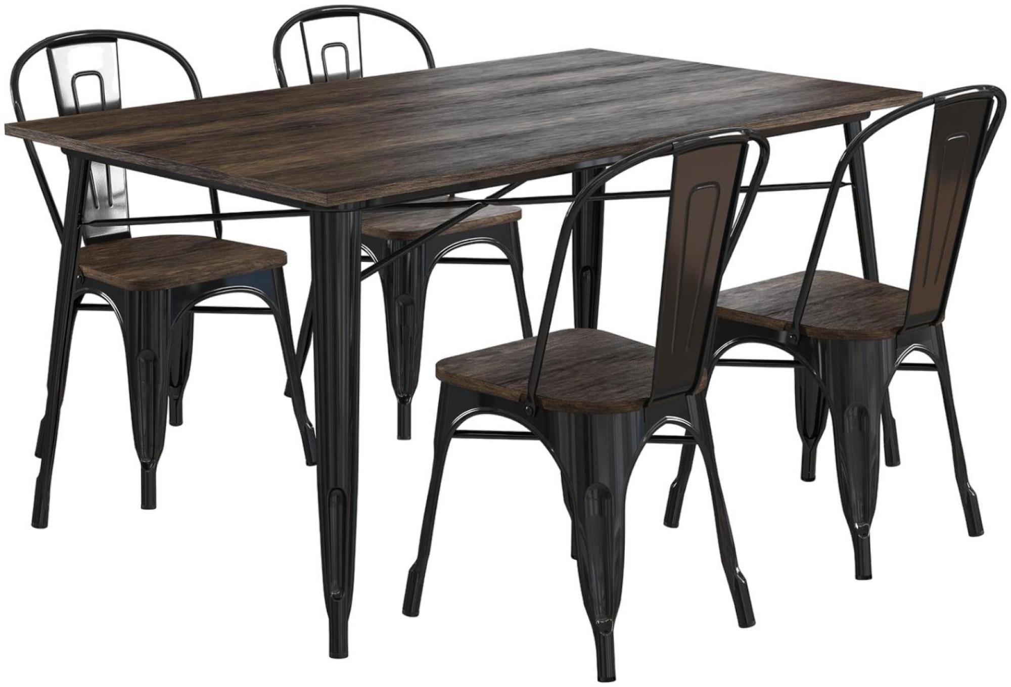 Elmwood Frio Dining Table - 6 Seater - 150cm - Black - 2139059UK