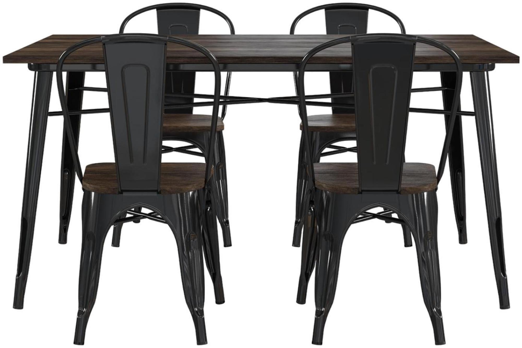 Elmwood Frio Dining Table - 6 Seater - 150cm - Black - 2139059UK