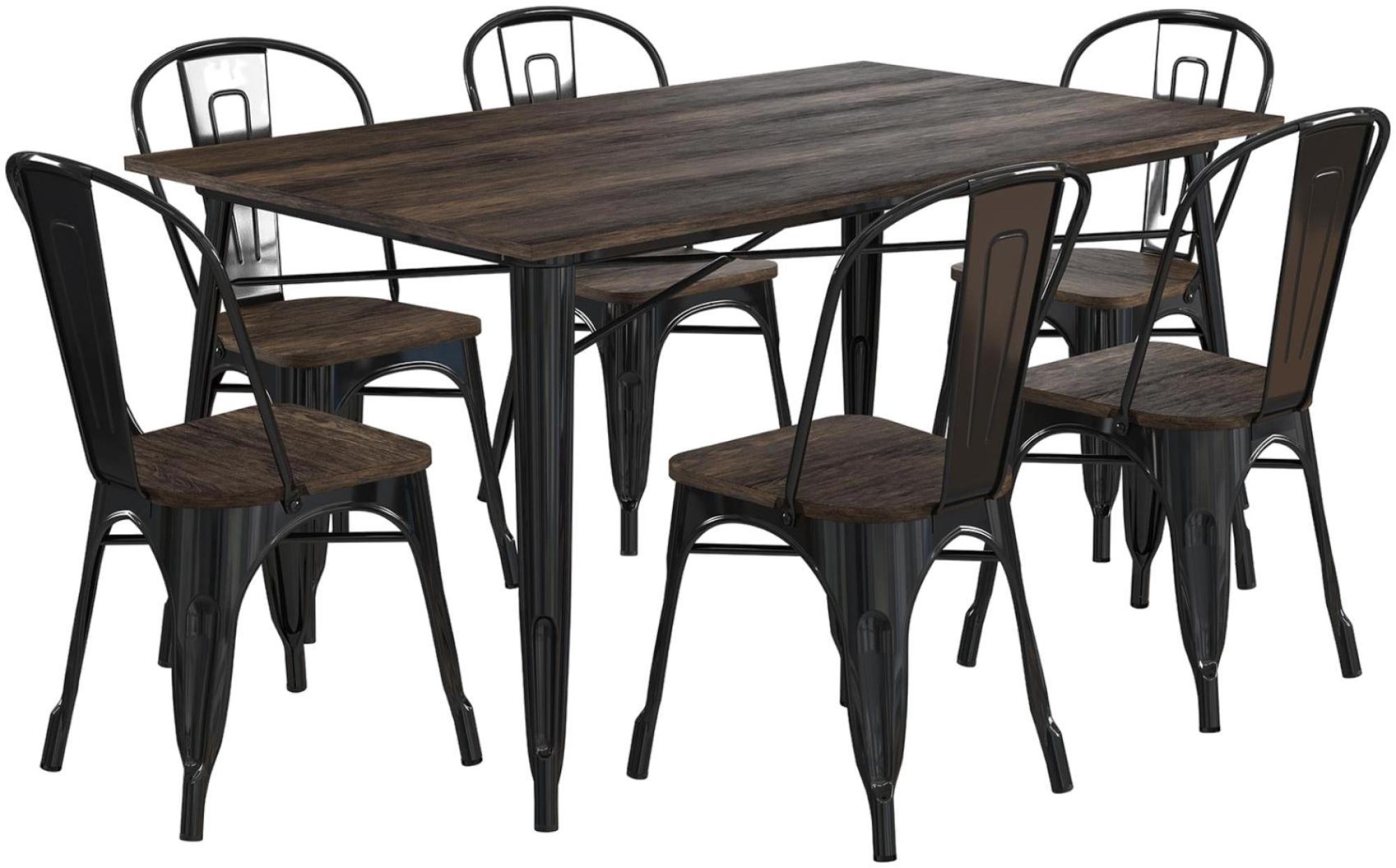 Elliott Frio 6 Seater Black Dining Table - 2139059UK