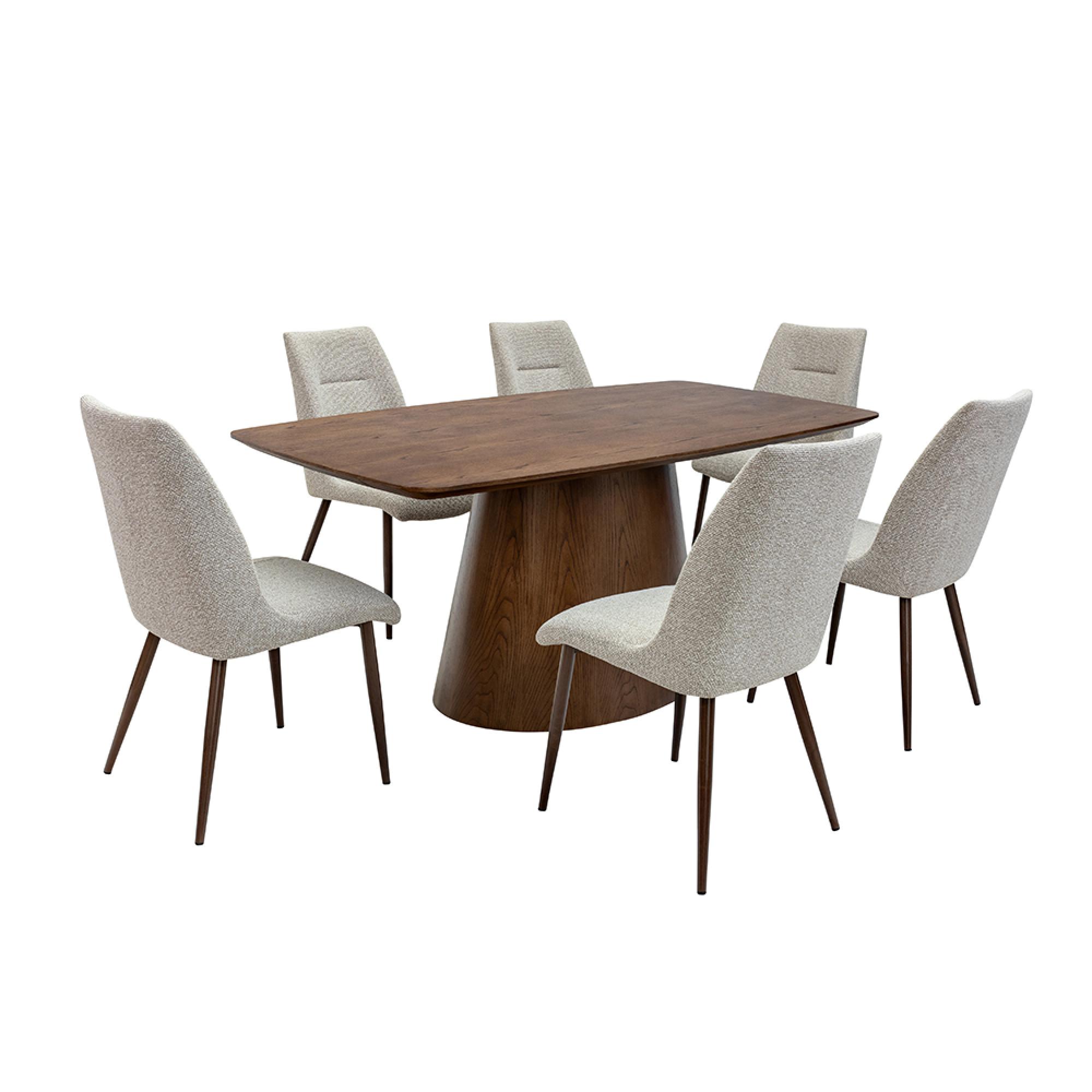 Emory Dining Table - 6 Seater - 180cm - Pedestal - Chestnut Oak