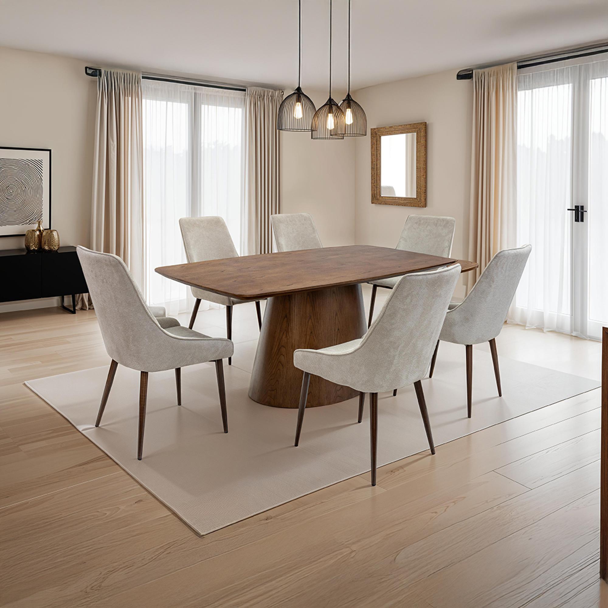 Emory Dining Table - 6 Seater - 180cm - Pedestal - Chestnut Oak