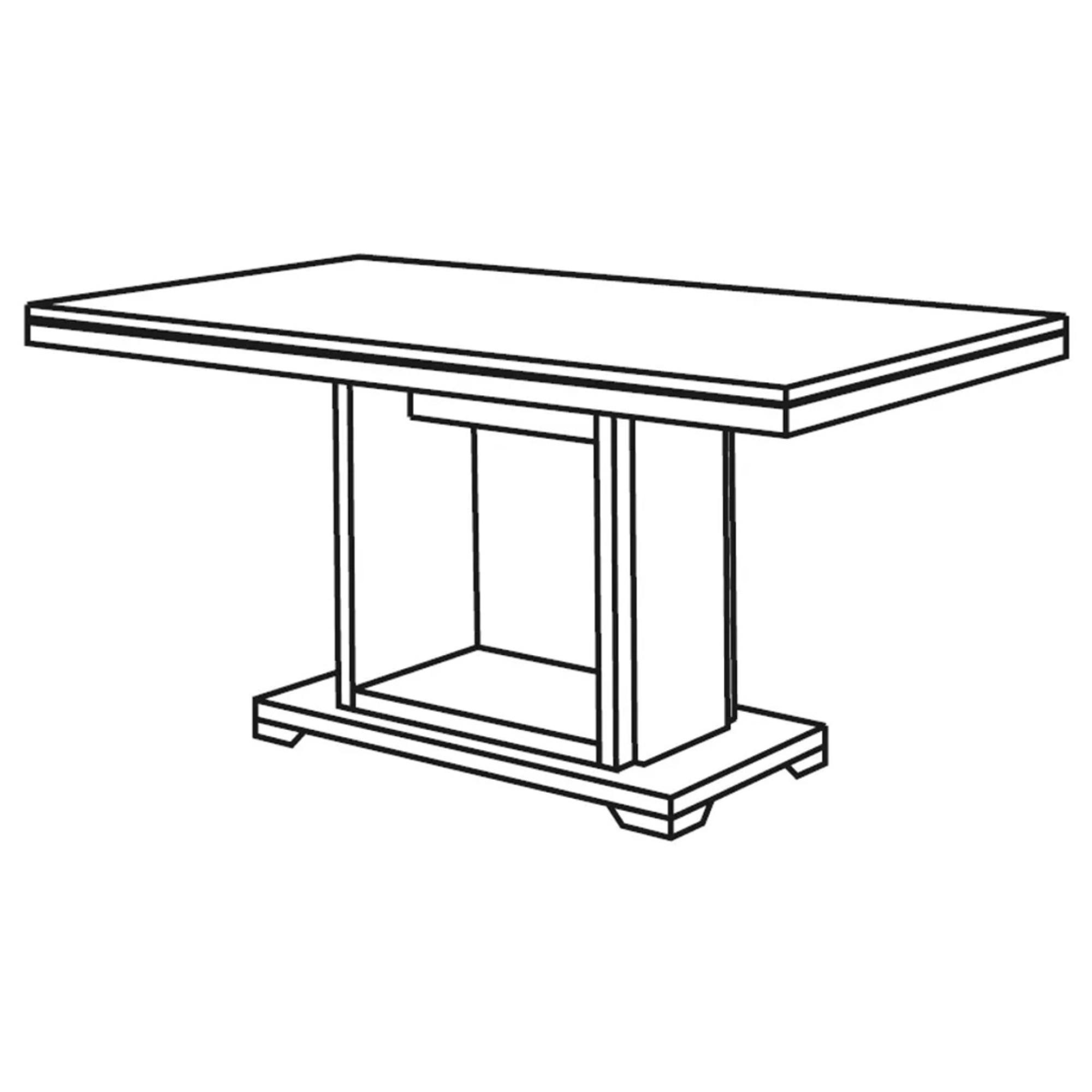 Enna Black and White 6 Seater Pedestal Dining Table