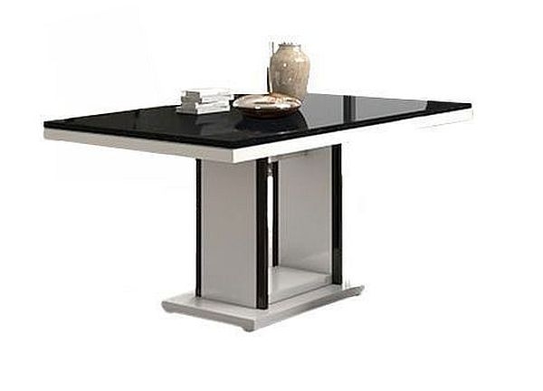 Enna Black and White 6 Seater Pedestal Dining Table
