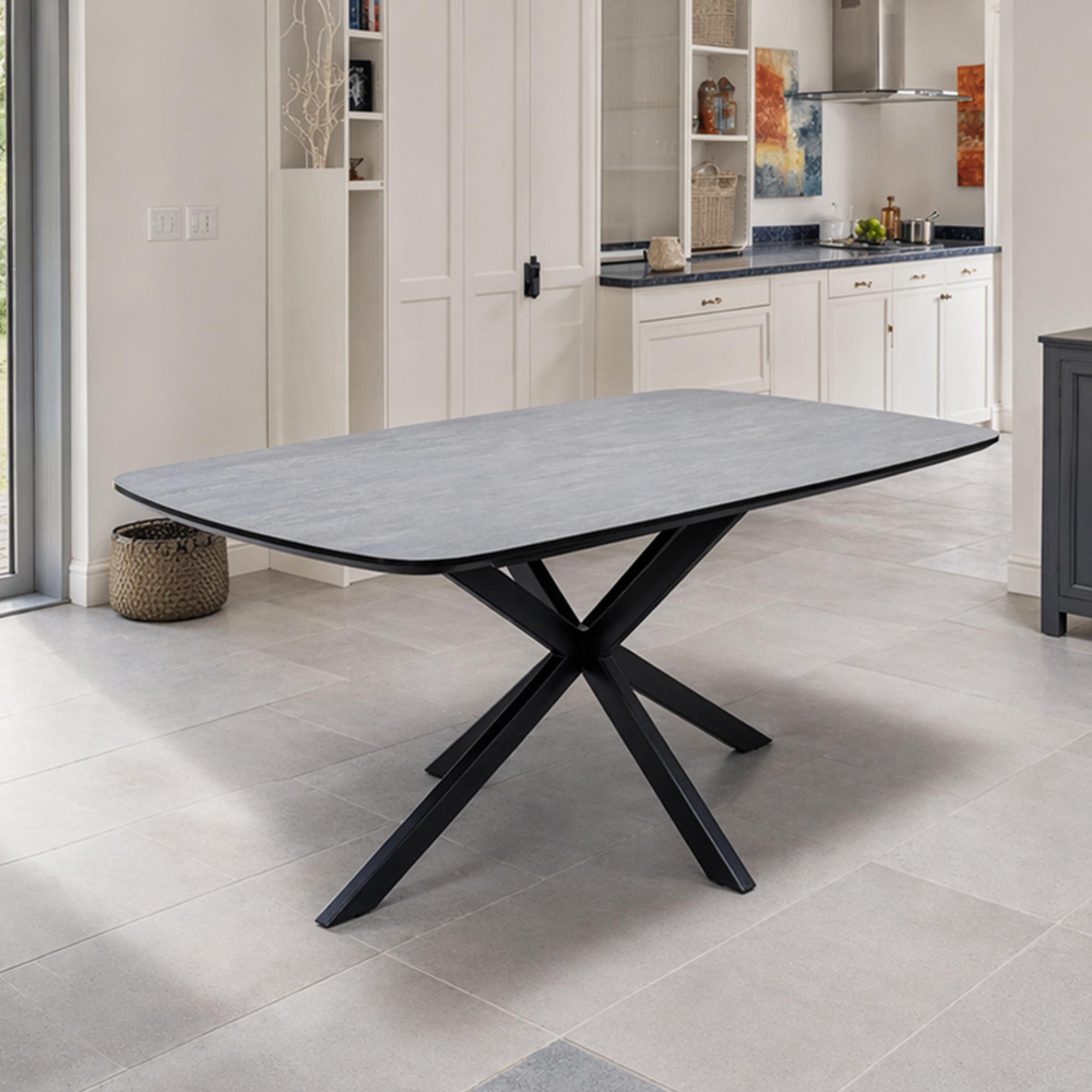 Faro Dining Table - 6 Seater - 150cm - Melamine - Charcoal